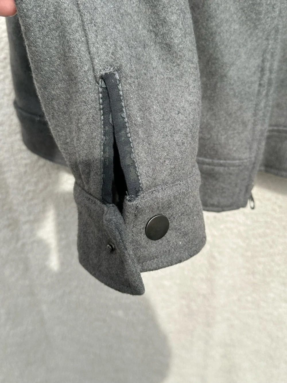 G by Guess Mens Wool Blend Jacket Gray Utility Workwear Coat Quilted Lined XL